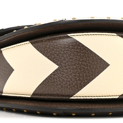 Gucci GG Supreme Monogram Studded Calfskin 100 Centennial Geometric Medium Bamboo 1947 Top Handle Bag Beige Ebony Multicolor 8 of 13
