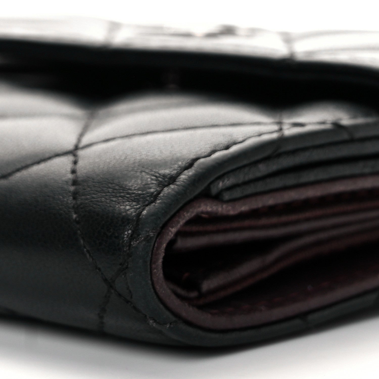 Chanel Lambskin Quilted Compact French Flap Wallet Black 6 of 10