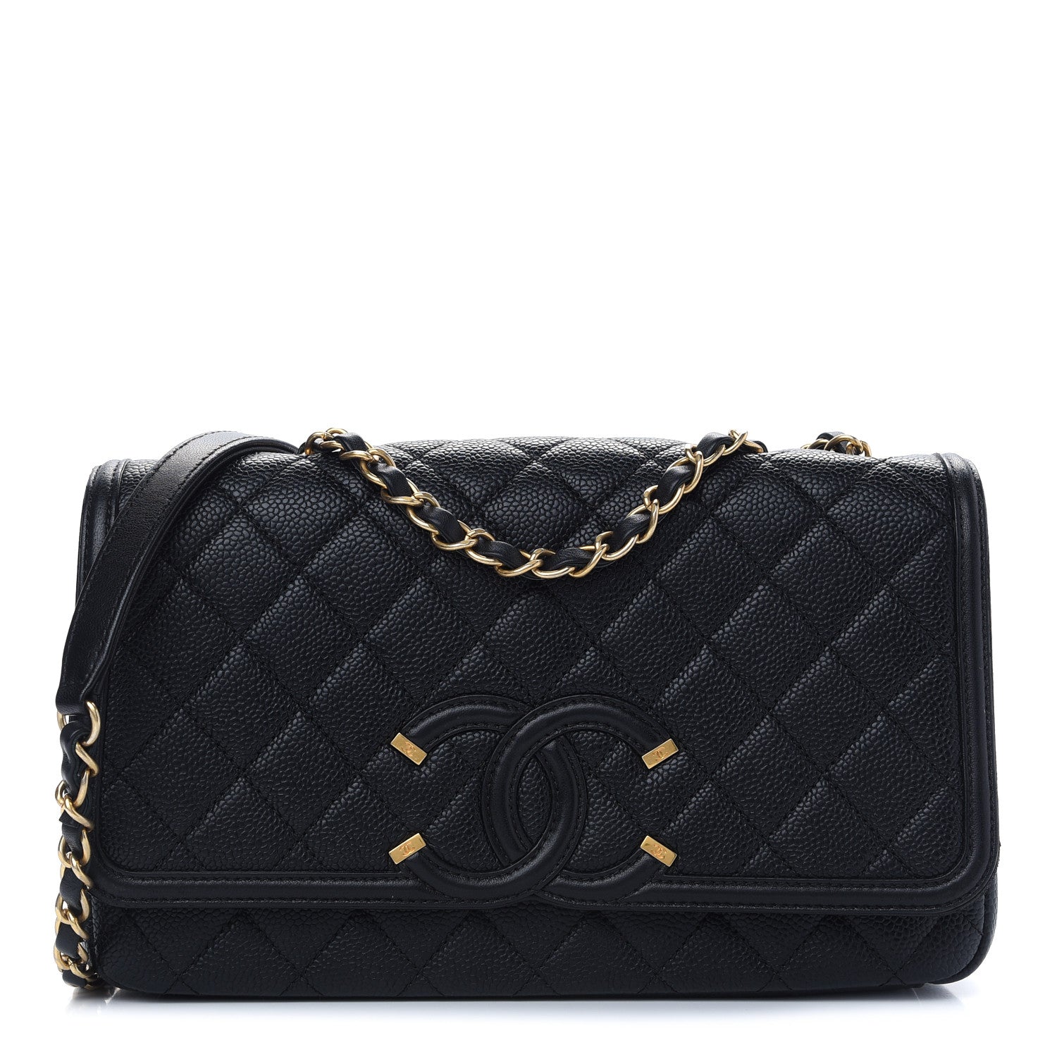 Chanel Caviar Quilted Medium CC Filigree Flap Black 1 of 10