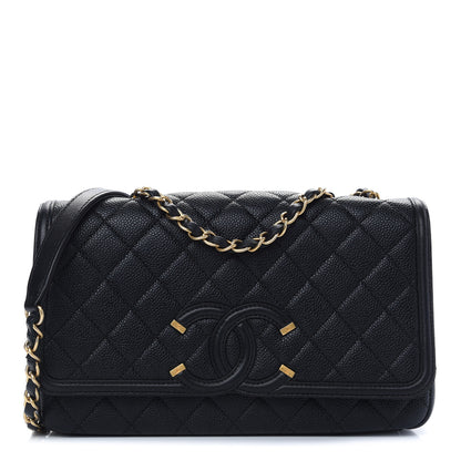 Chanel Caviar Quilted Medium CC Filigree Flap Black 1 of 10