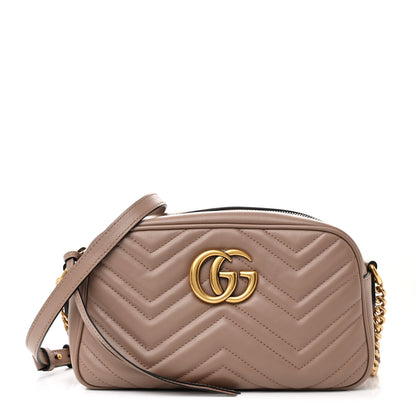 Gucci Calfskin Matelasse Small GG Marmont Chain Shoulder Bag Porcelain Rose 1 of 10