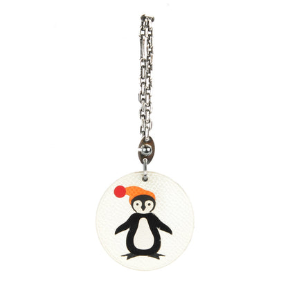 Hermes Epsom Penguin Key Chain Bag Charm White 1 of 7