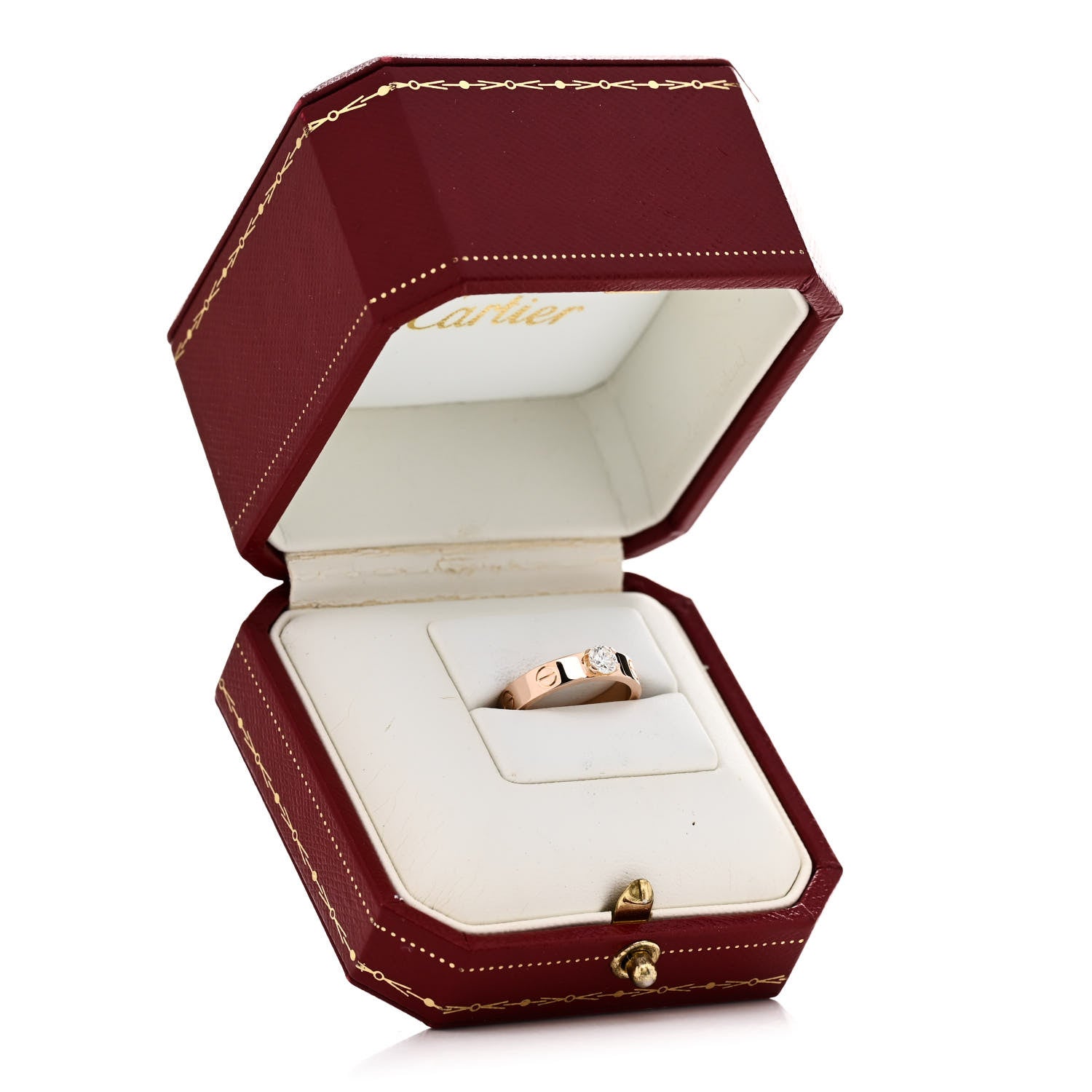 Cartier 18K Pink Gold Diamond .23ct LOVE Solitaire Engagement Ring 47 4 6 of 6
