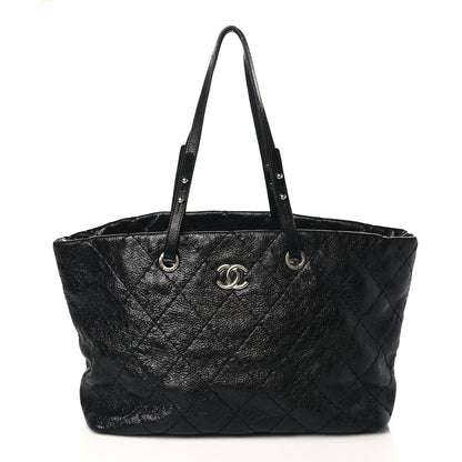 Chanel Glazed Calfskin Large On The Road Tote Black 1 of 9