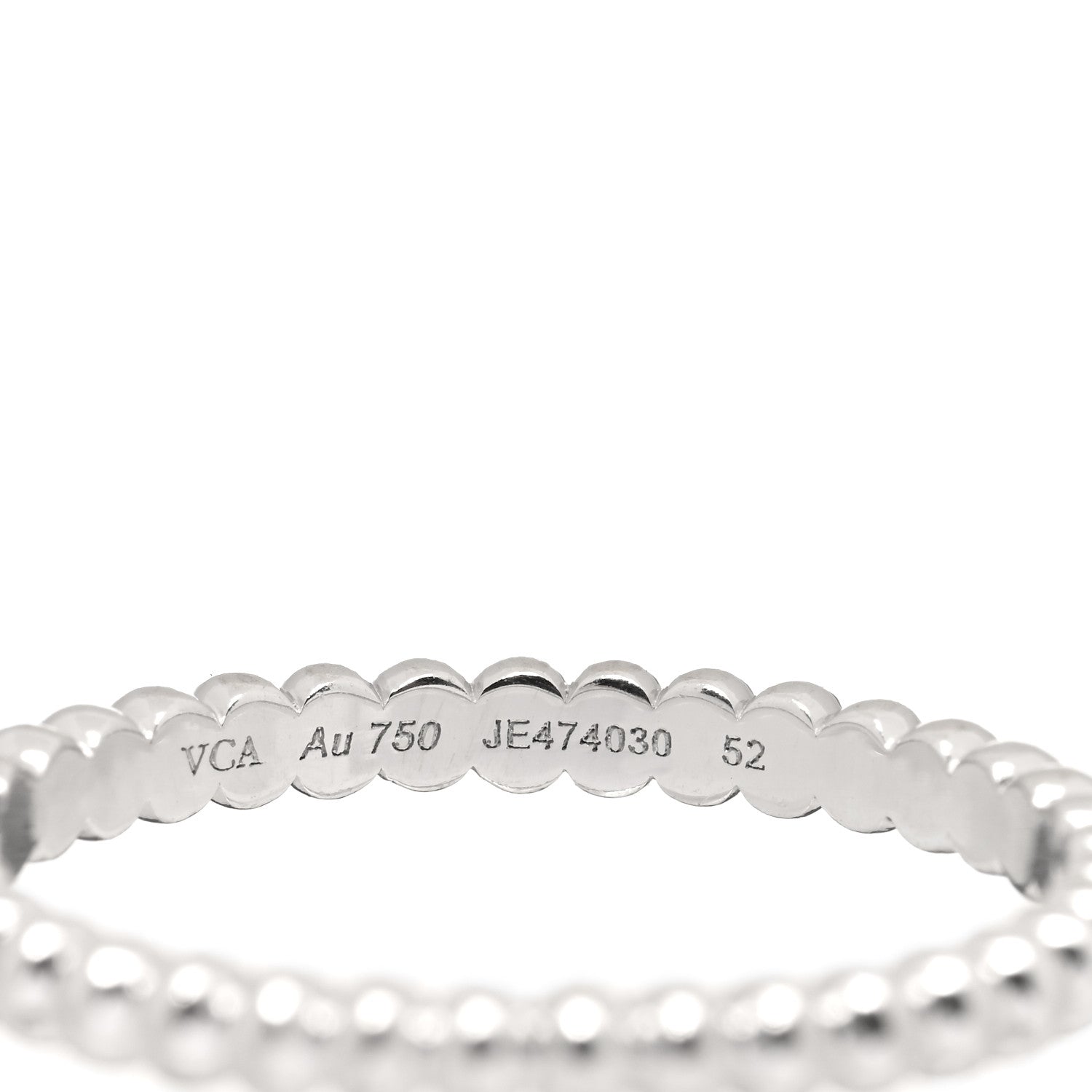Van Cleef & Arpels 18K White Gold Small Perlee Ring 52 6 4 of 4