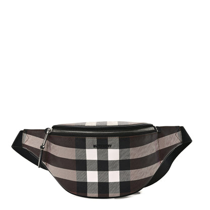 Burberry E-canvas Check Cason Bum Bag Dark Birch Brown 1 of 7