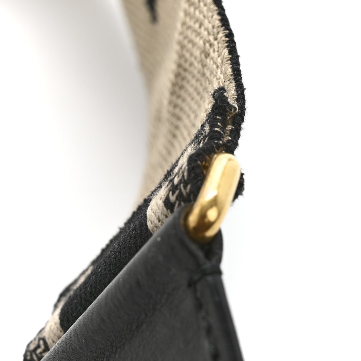 Canvas Embroidered Shoulder Strap Black