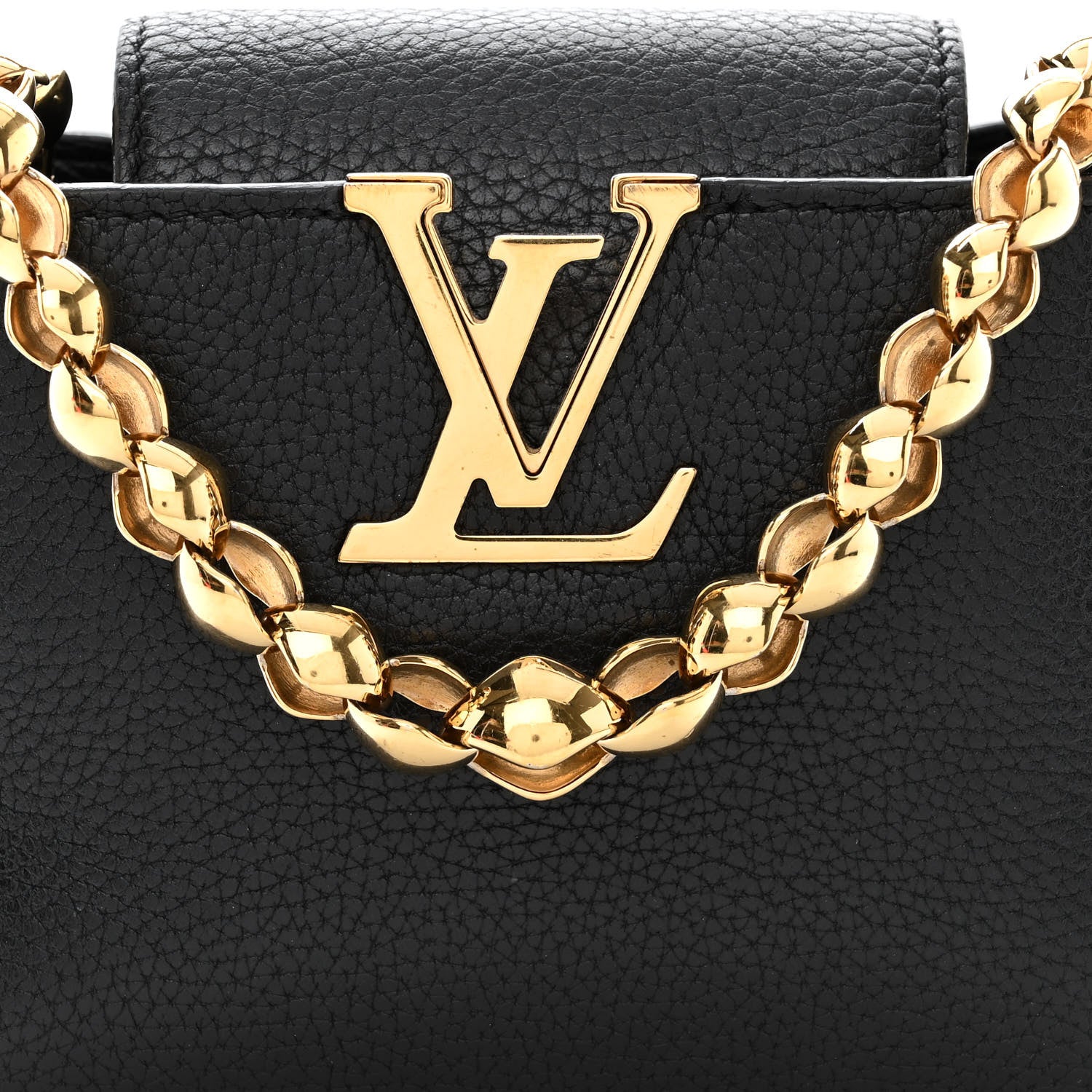 Louis Vuitton Taurillon Mini Chain Capucines Black 9 of 13