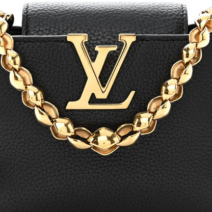 Louis Vuitton Taurillon Mini Chain Capucines Black 9 of 13