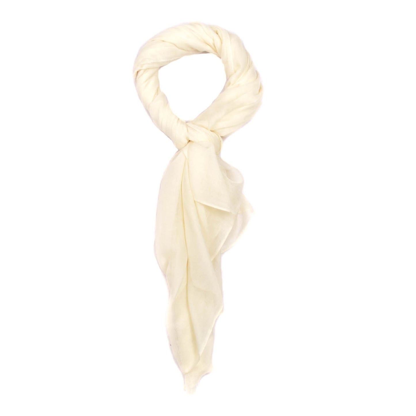 Cashmere Silk Plume Unie Stole Ivory