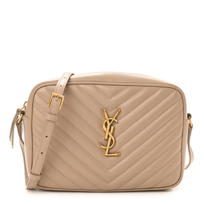 Saint Laurent Calfskin Matelasse Monogram Lou Camera Bag Dark Beige 1 of 12