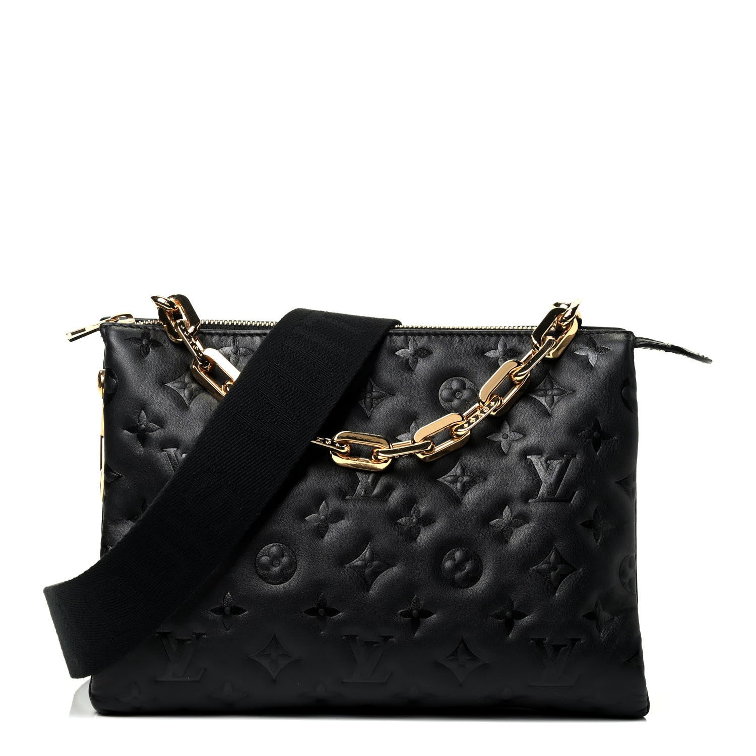 Louis Vuitton Lambskin Embossed Monogram Coussin PM Black 1 of 4