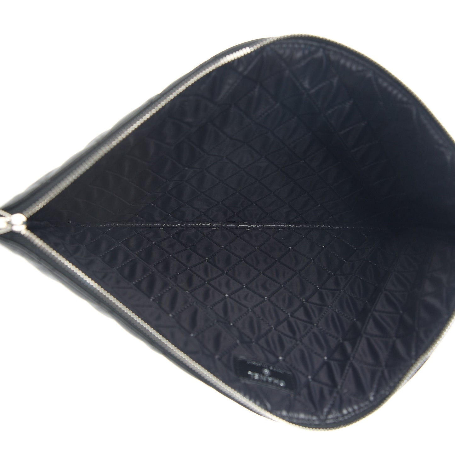 Lambskin Quilted Large Cosmetic Case Black
