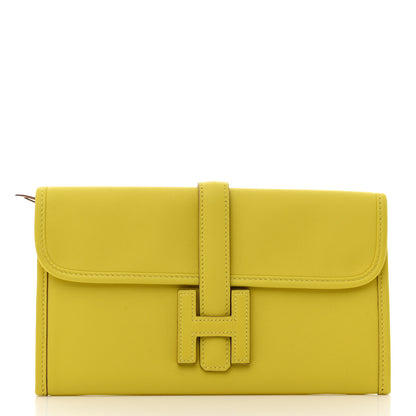 Hermes Swift Verso Jige Duo Clutch Lime Biscuit 1 of 8