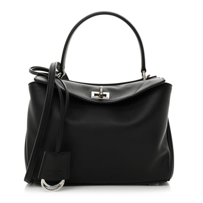 Balenciaga Natural Smooth Calfskin Mini Rodeo Top Handle Handbag Black 1 of 9