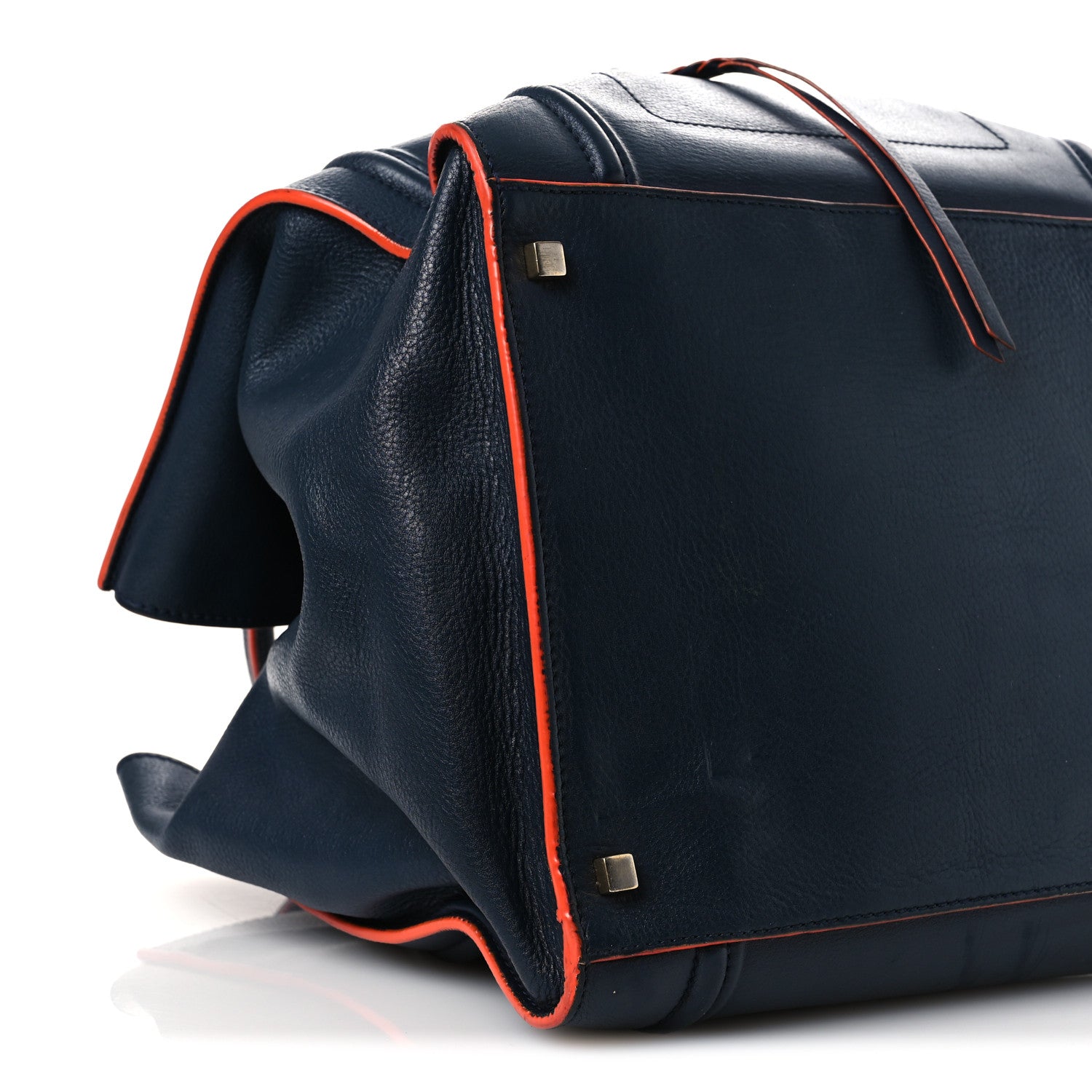 Celine Supple Calfskin Large Phantom Luggage Navy Blue Orange 9 of 17