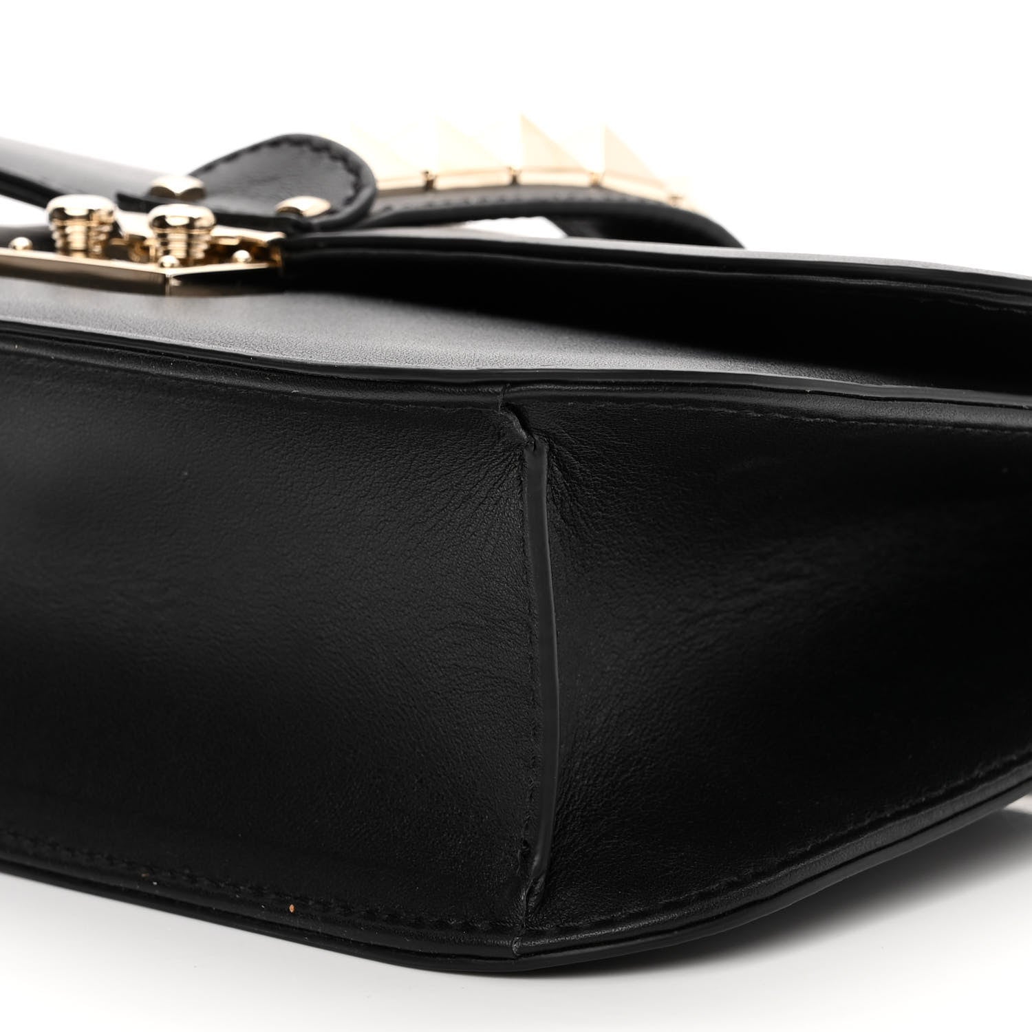 Valentino Garavani Vitello Medium Glam Lock Rockstud Flap Black 9 of 9