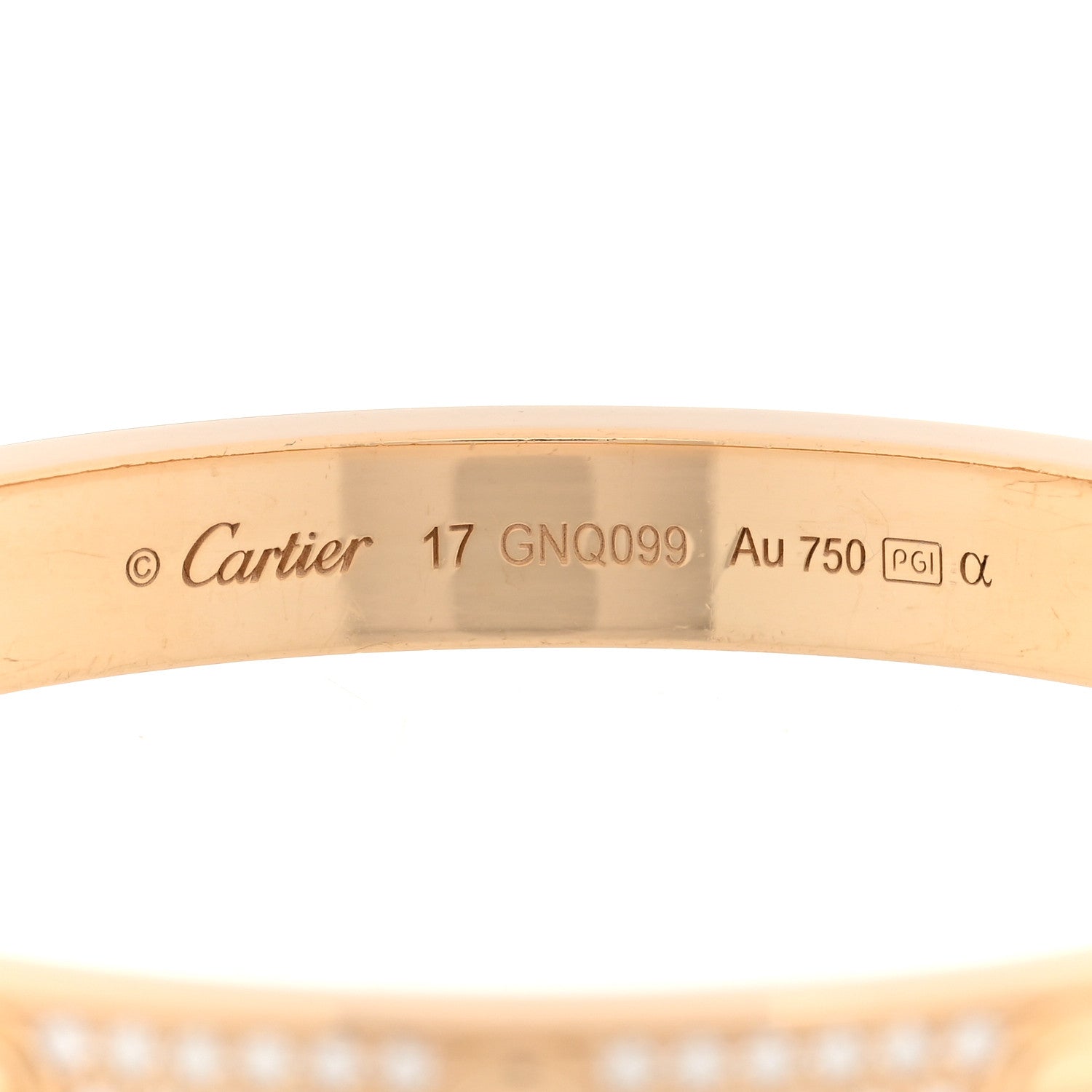 Cartier 18K Yellow Gold Diamond LOVE    Paved Bracelet 17 3 of 7