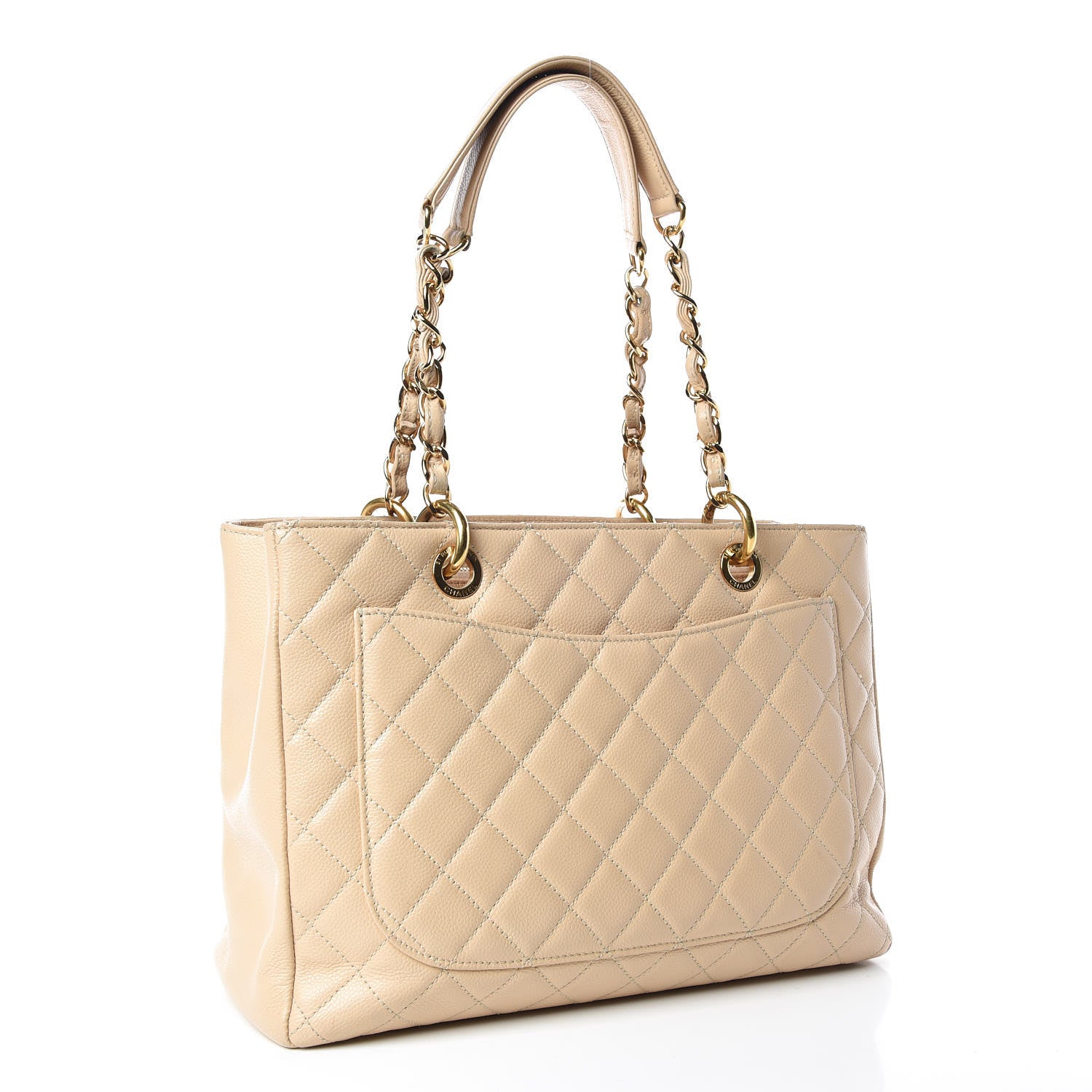Chanel Caviar Quilted Grand Shopping Tote GST Beige Clair 3 of 18