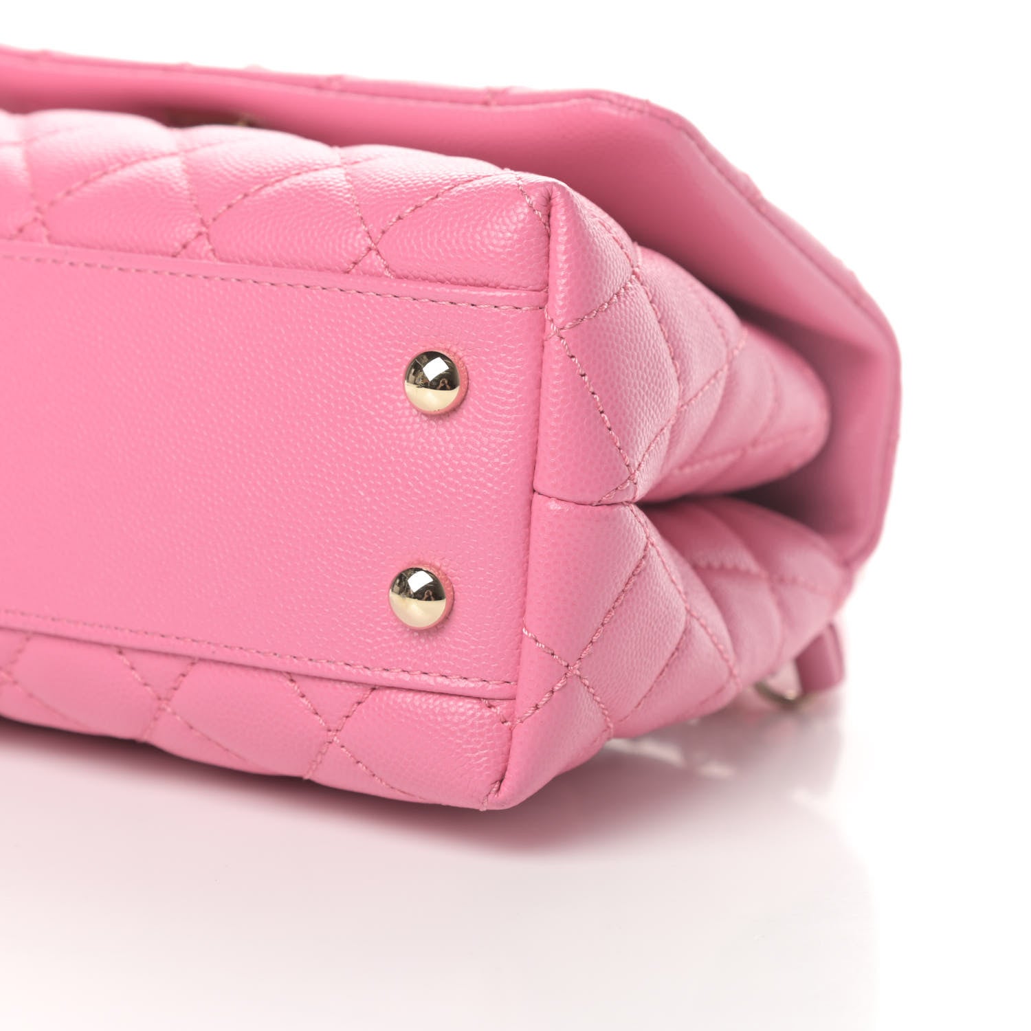 Chanel Caviar Lizard Embossed Quilted Mini Coco Handle Flap Pink 10 of 11