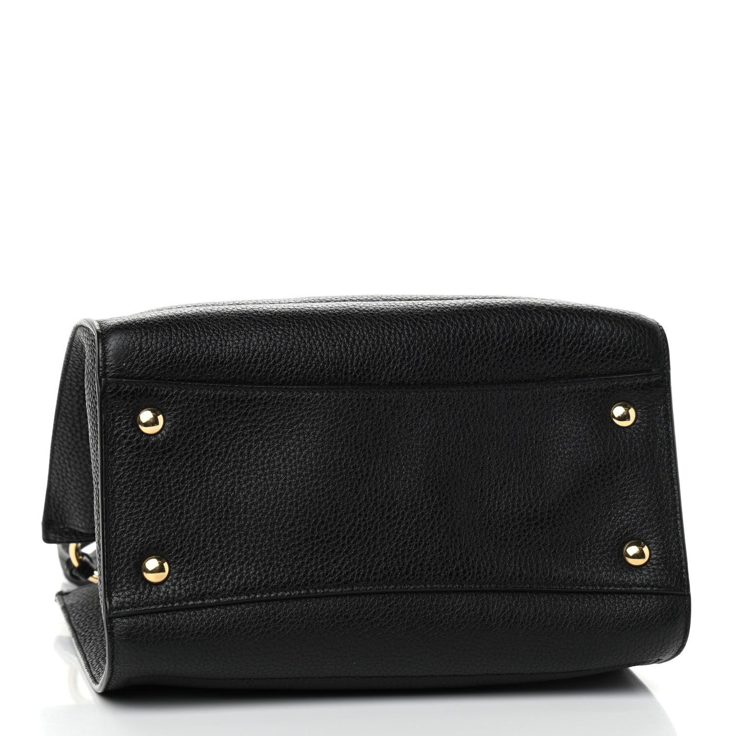 Salvatore Ferragamo Hammered Calfskin Double Handle Small Amy Tote Black 4 of 11