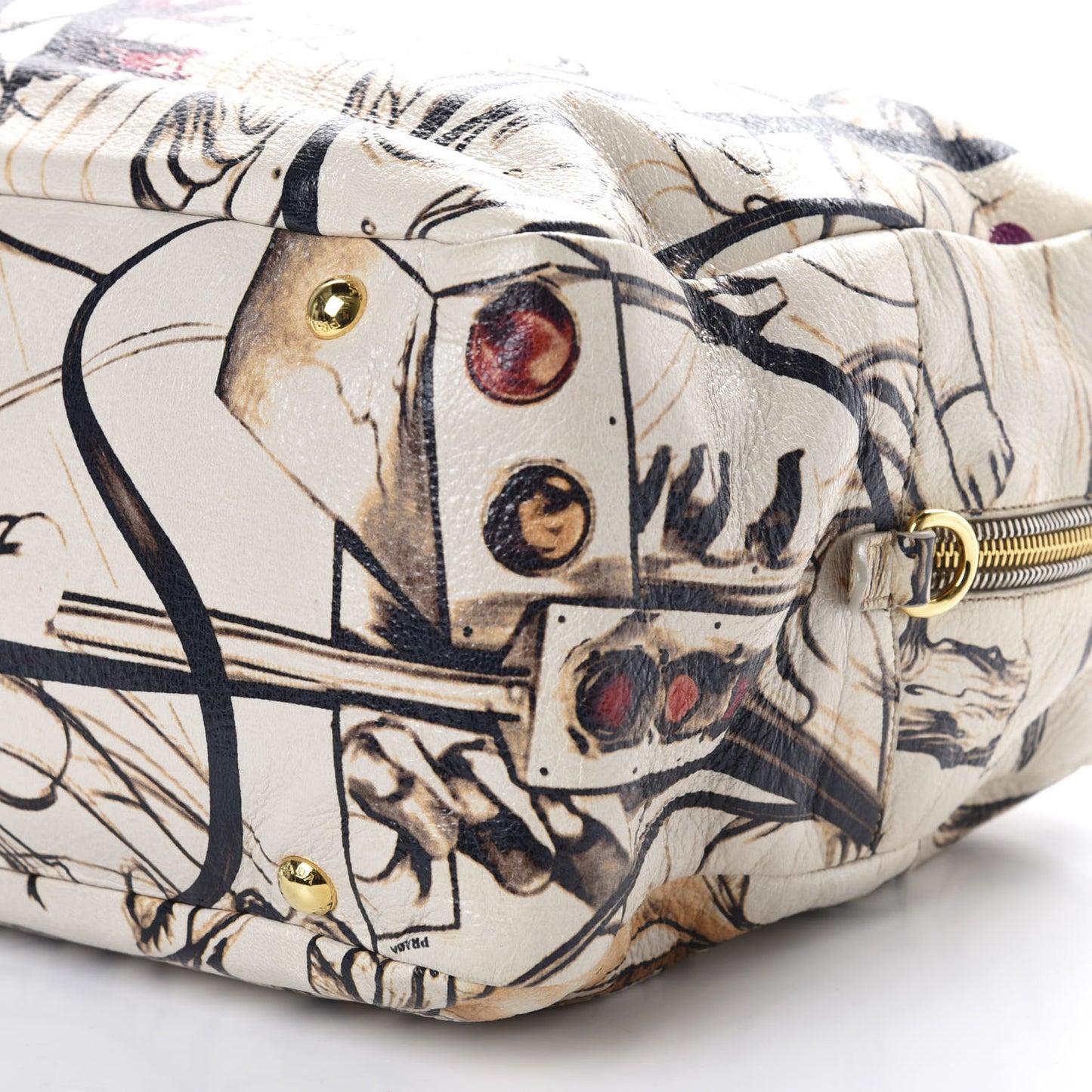 X JAMES JEAN Cervo Lux Fairy Print Large Double Handle Boston Bag Prugna