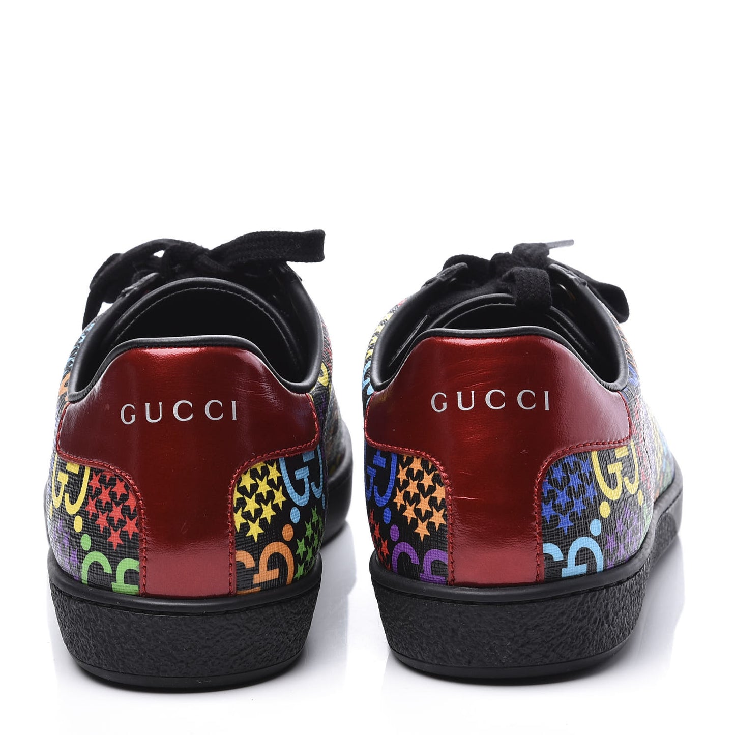 GG Supreme Monogram Psychedelic Womens Ace Sneakers 37 Black Multicolor