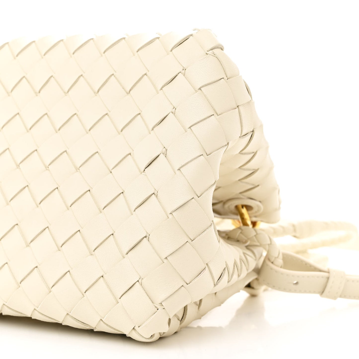 Nappa Intrecciato Small Parachute Shoulder Bag Sea Salt