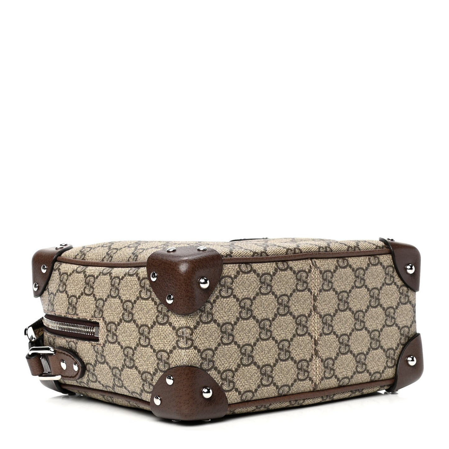 GG Supreme Monogram Textured Calfskin Square Messenger Bag Beige Ebony New Acero