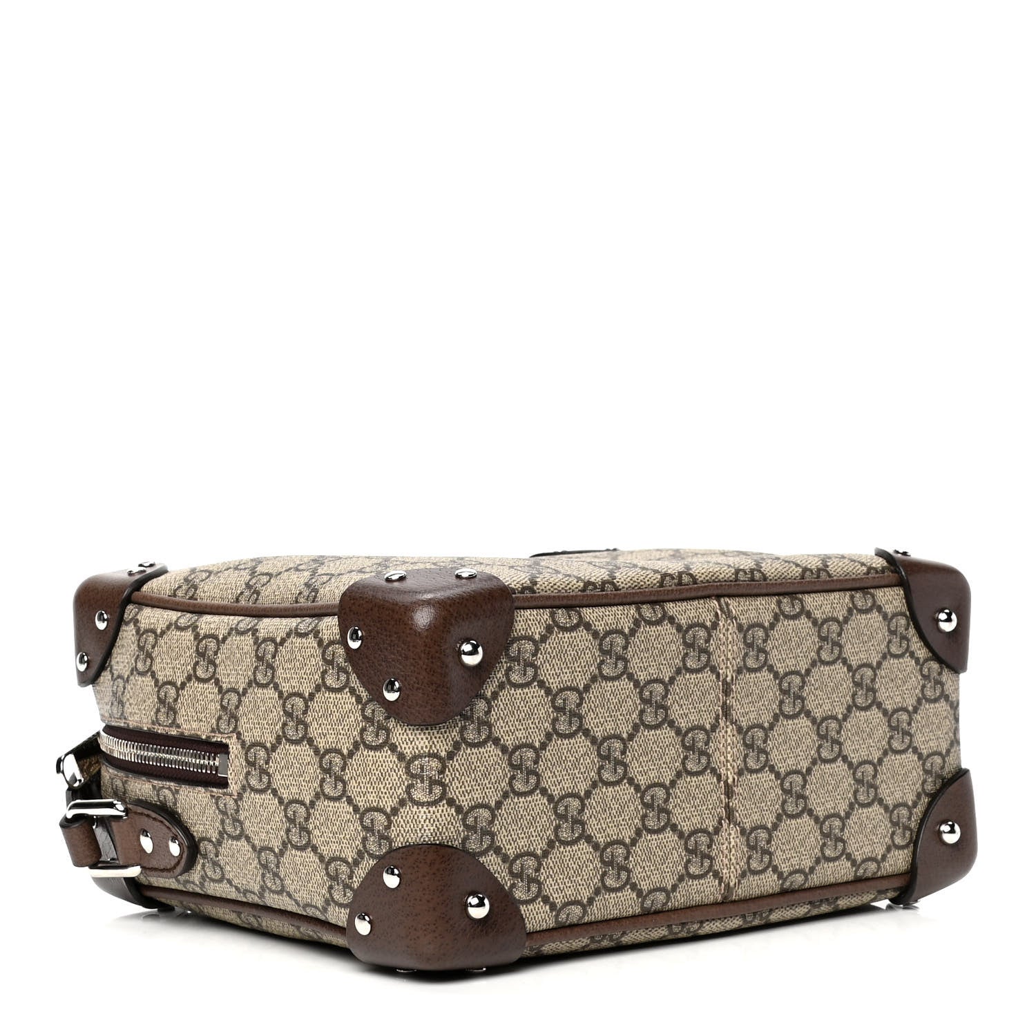 Gucci GG Supreme Monogram Textured Calfskin Square Messenger Bag Beige Ebony New Acero 3 of 4