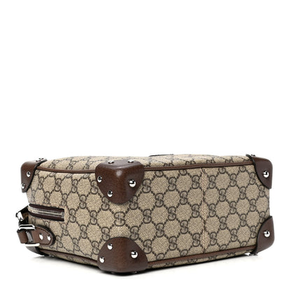 Gucci GG Supreme Monogram Textured Calfskin Square Messenger Bag Beige Ebony New Acero 3 of 4