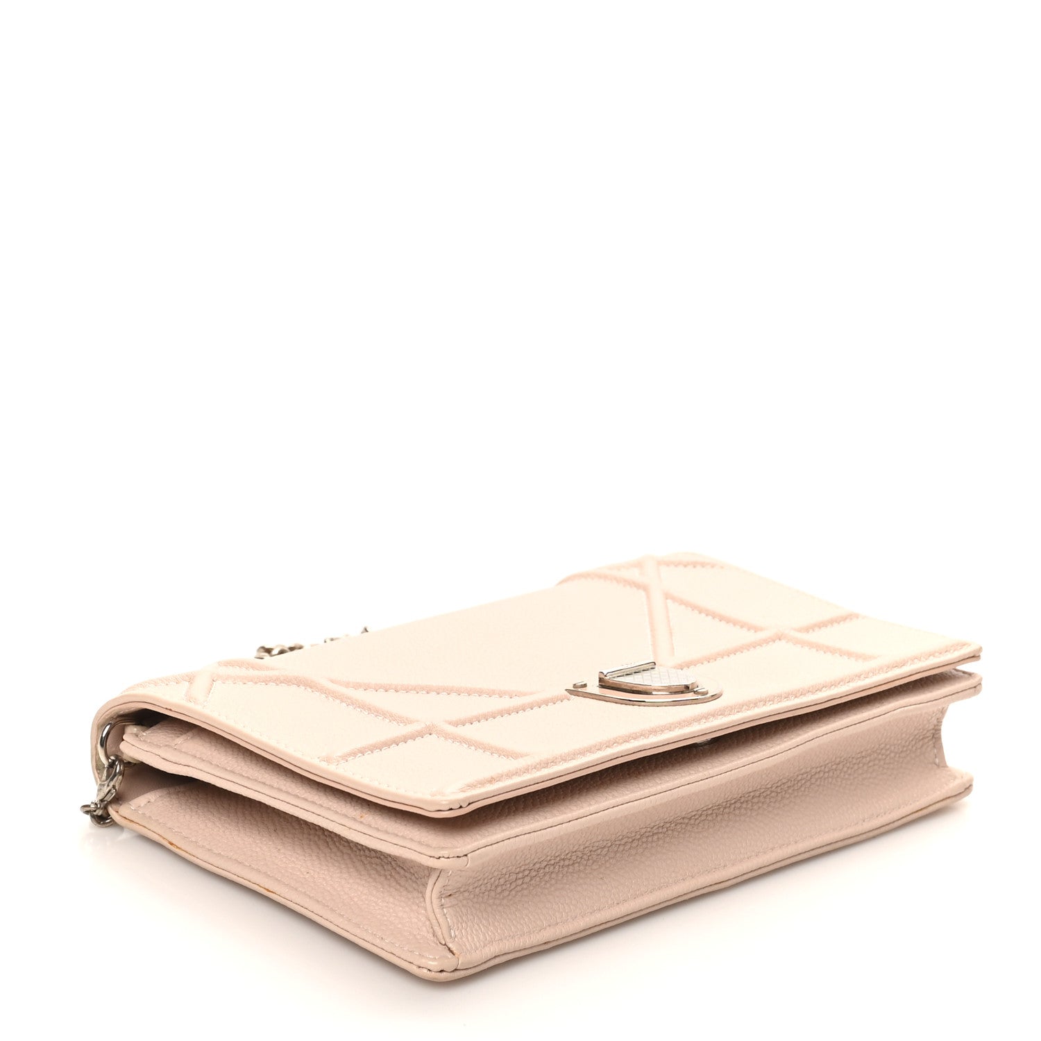 Christian Dior Grained Calfskin Diorama Wallet on Chain Pouch Rose Poudre 4 of 9