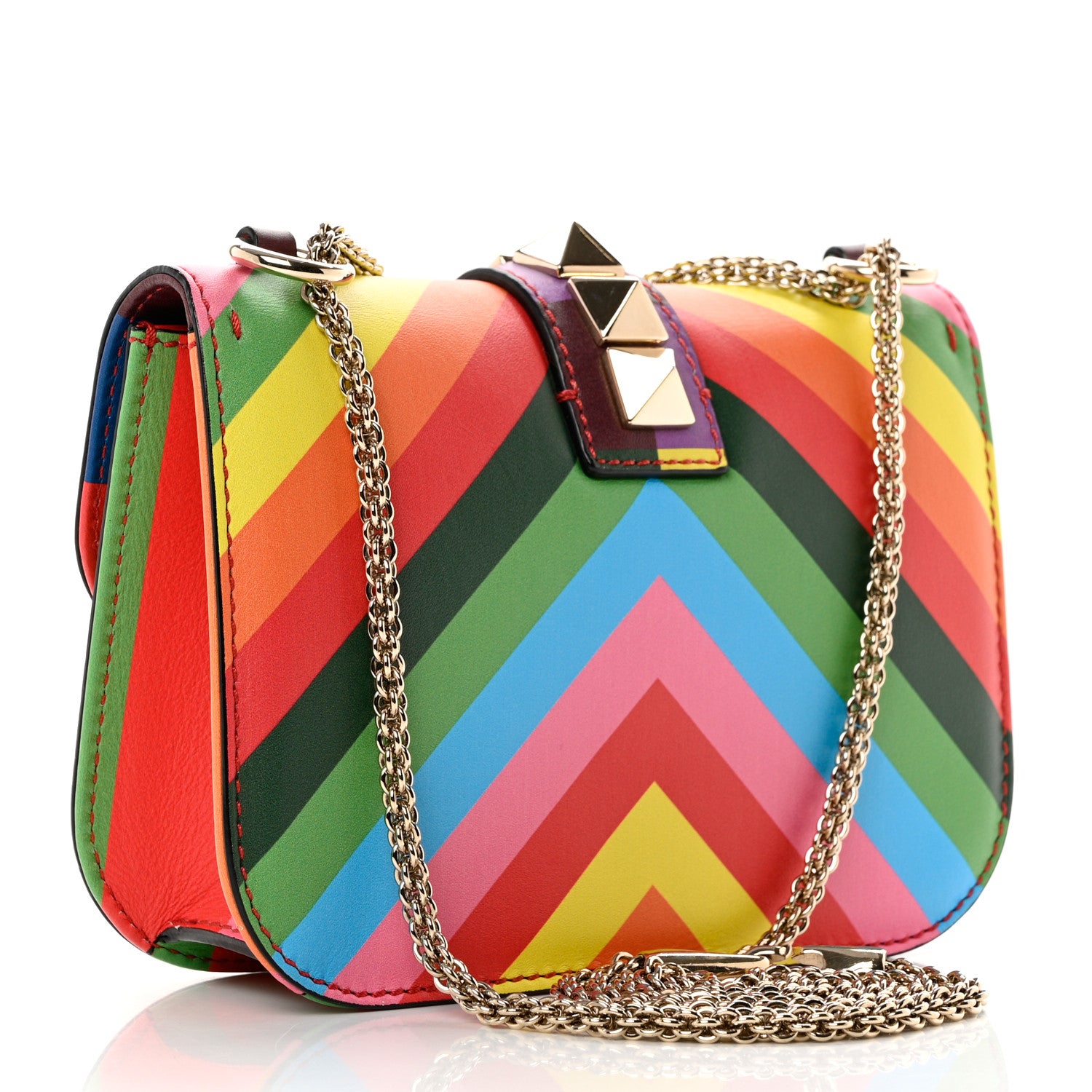 Valentino Garavani Vitello 1973 Small Glam Lock Rockstud Flap Multicolor 3 of 9