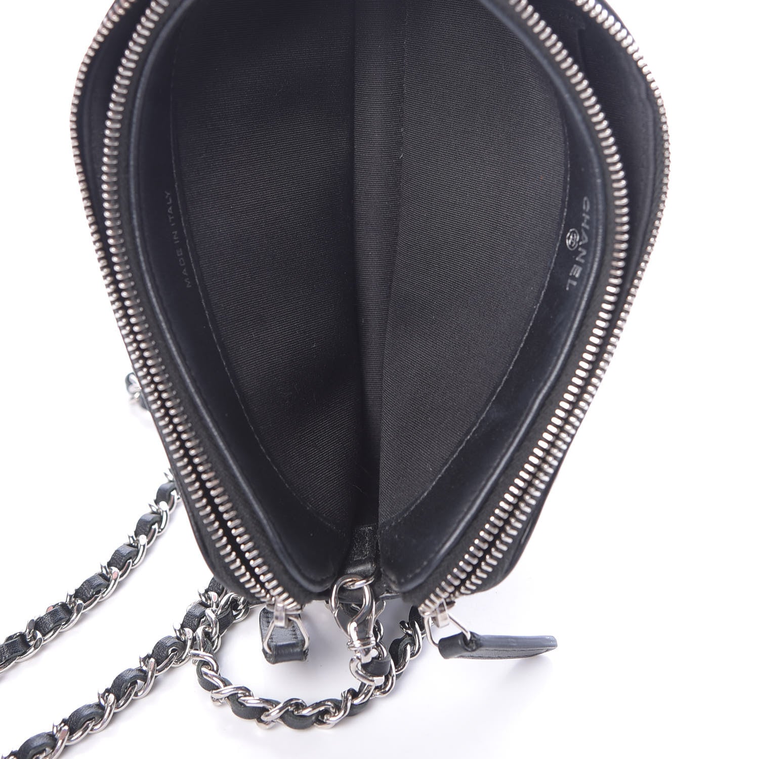 Chanel Lambskin Camellia Embossed Small Clutch With Chain Black 6 of 16