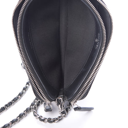Chanel Lambskin Camellia Embossed Small Clutch With Chain Black 6 of 16