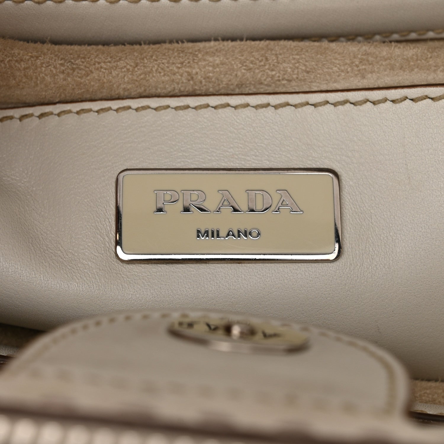 Prada City Calf Small Hand Stitched Galleria Double Zip Tote White 6 of 17
