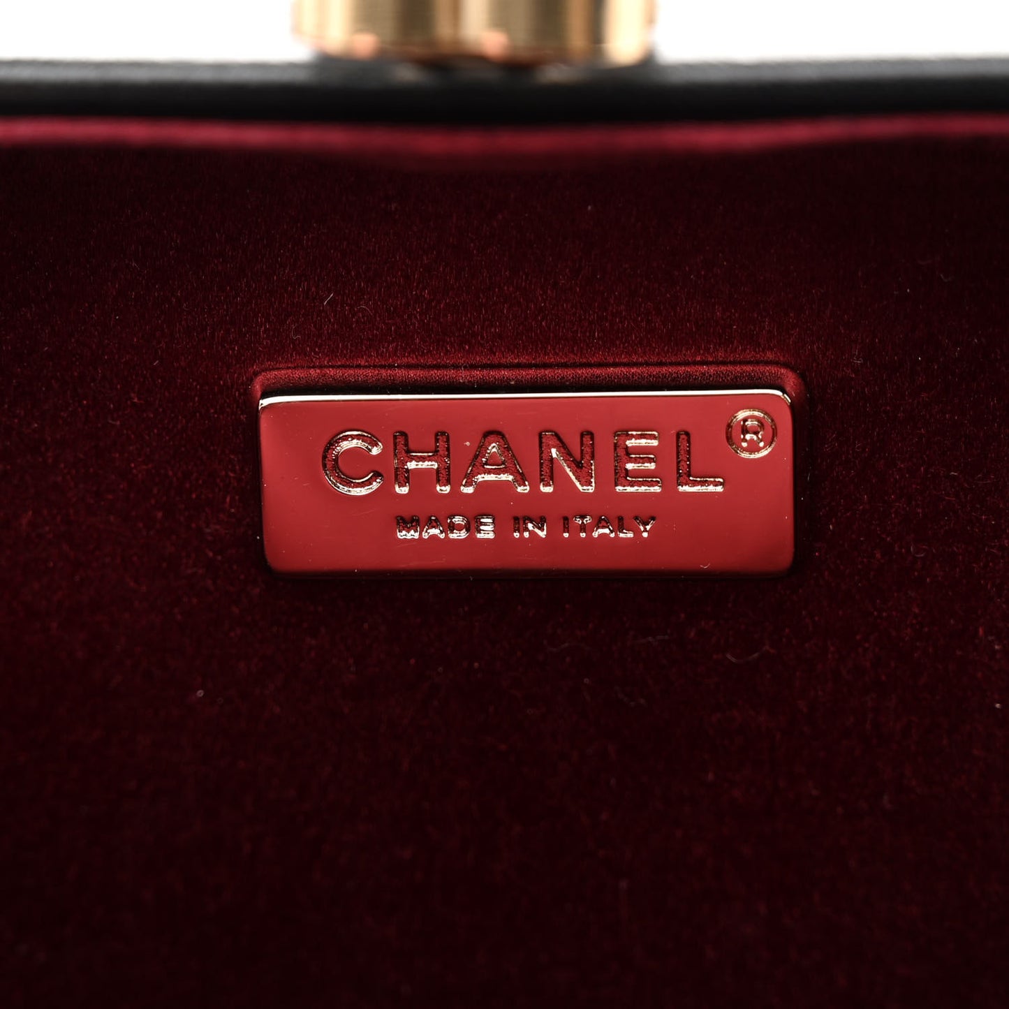 Lambskin Minaudiere Chain Clutch Black