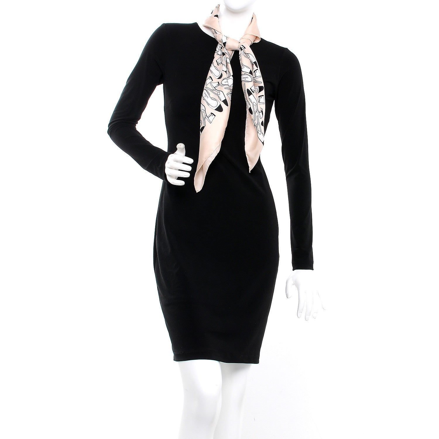 Chanel Silk CC Shoes Scarf Beige 2 of 5