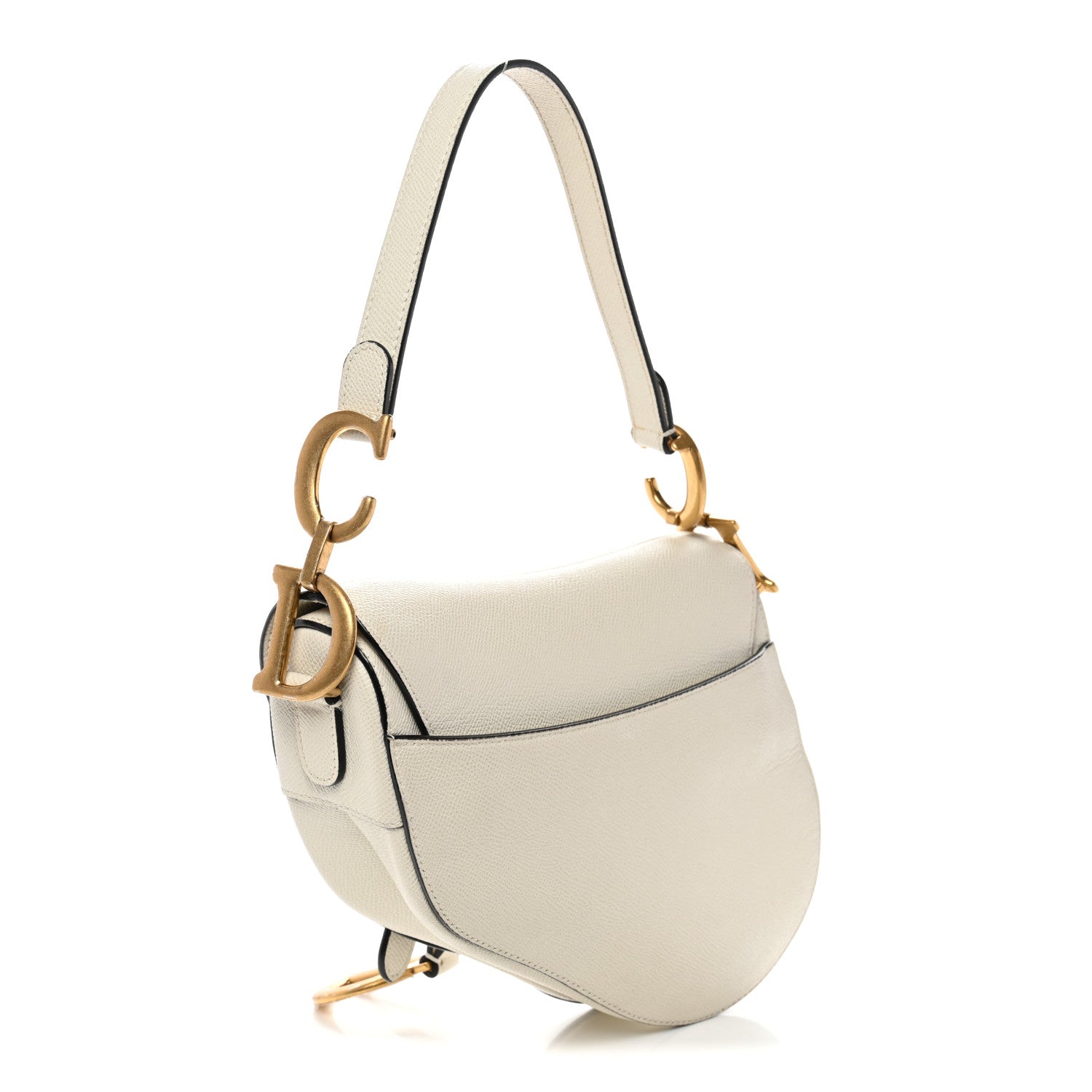 Christian Dior Grained Calfskin Saddle Bag White 3 of 10