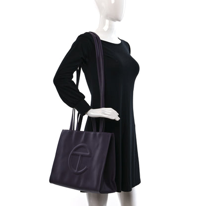 Telfar Vegan Leather Medium Shopping Bag Eggplant 2 of 10