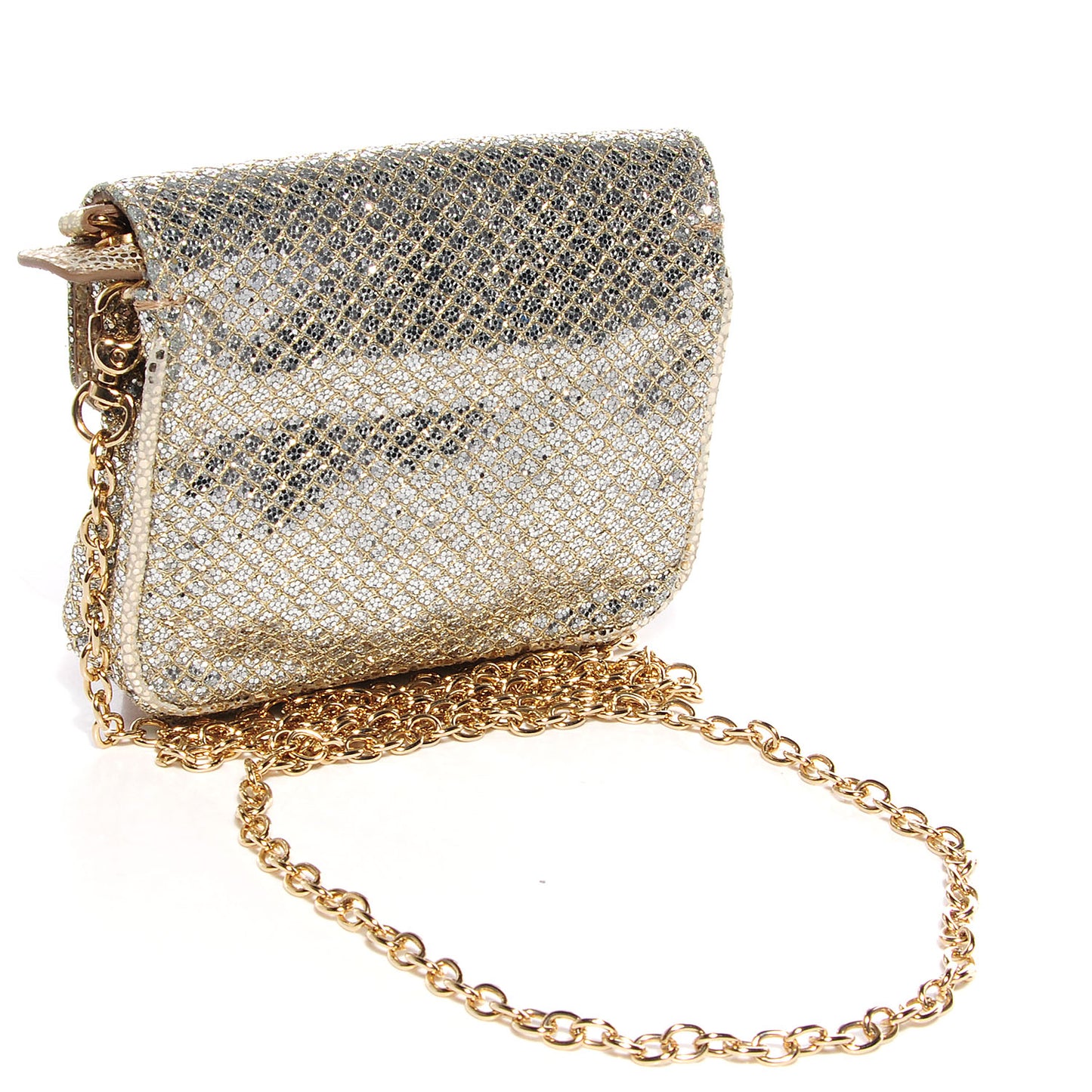 Glitter Fabric Mini Rebel Crossbody Bag Gold