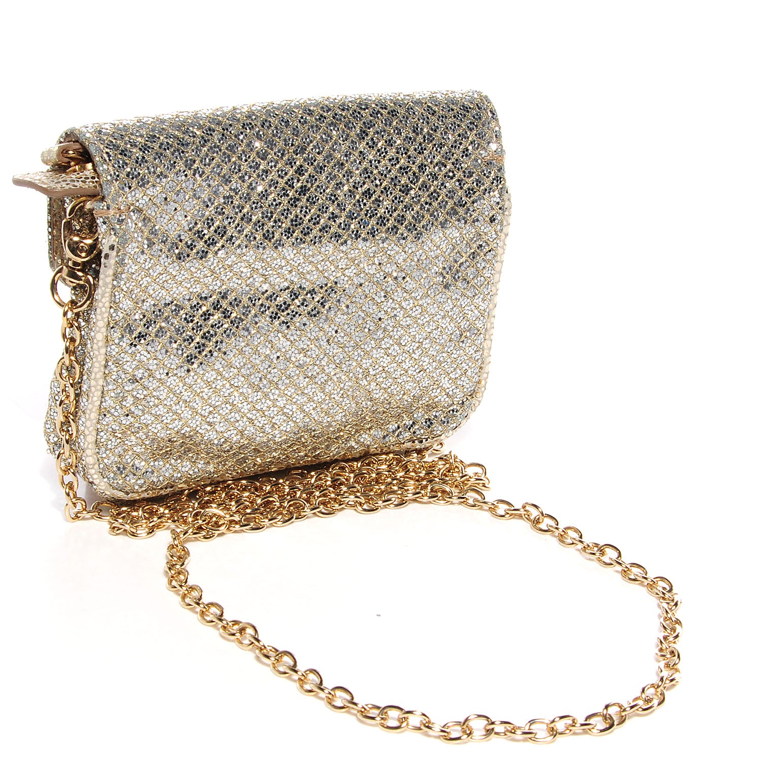 Jimmy Choo Glitter Fabric Mini Rebel Crossbody Bag Gold 3 of 8