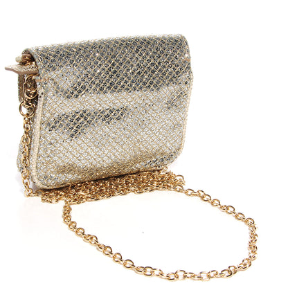 Jimmy Choo Glitter Fabric Mini Rebel Crossbody Bag Gold 3 of 8