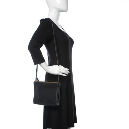 Celine Lambskin Large Trio Crossbody Bag Black 2 of 14