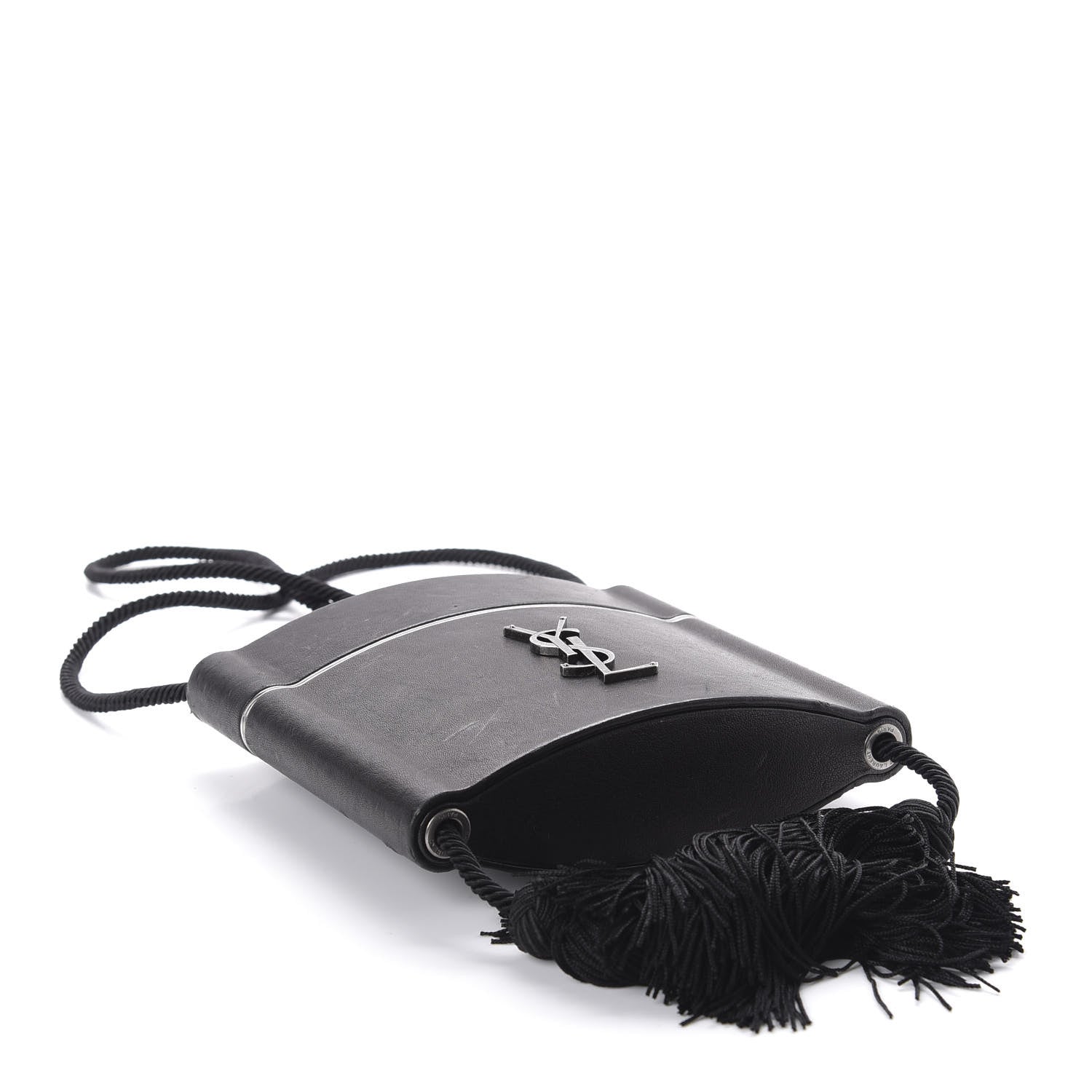 Saint Laurent Lambskin Monogram Opyum Tassel Bag Black 4 of 10