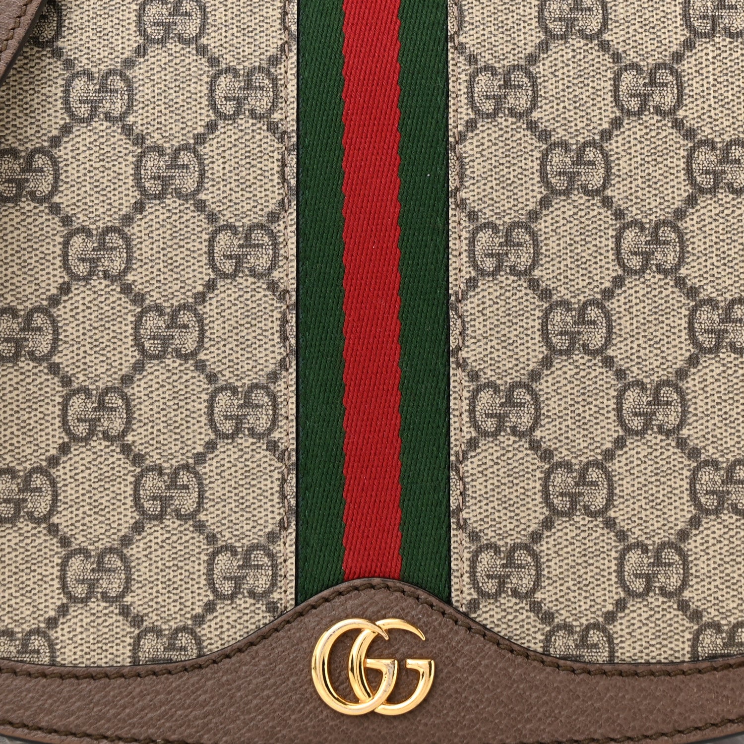 Gucci GG Supreme Monogram Web Small Ophidia Flap Messenger Bag Brown 8 of 17