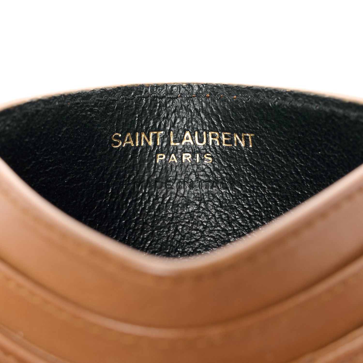 Saint Laurent Lambskin Quilted Cassandre Credit Card Case Fox 6 of 10