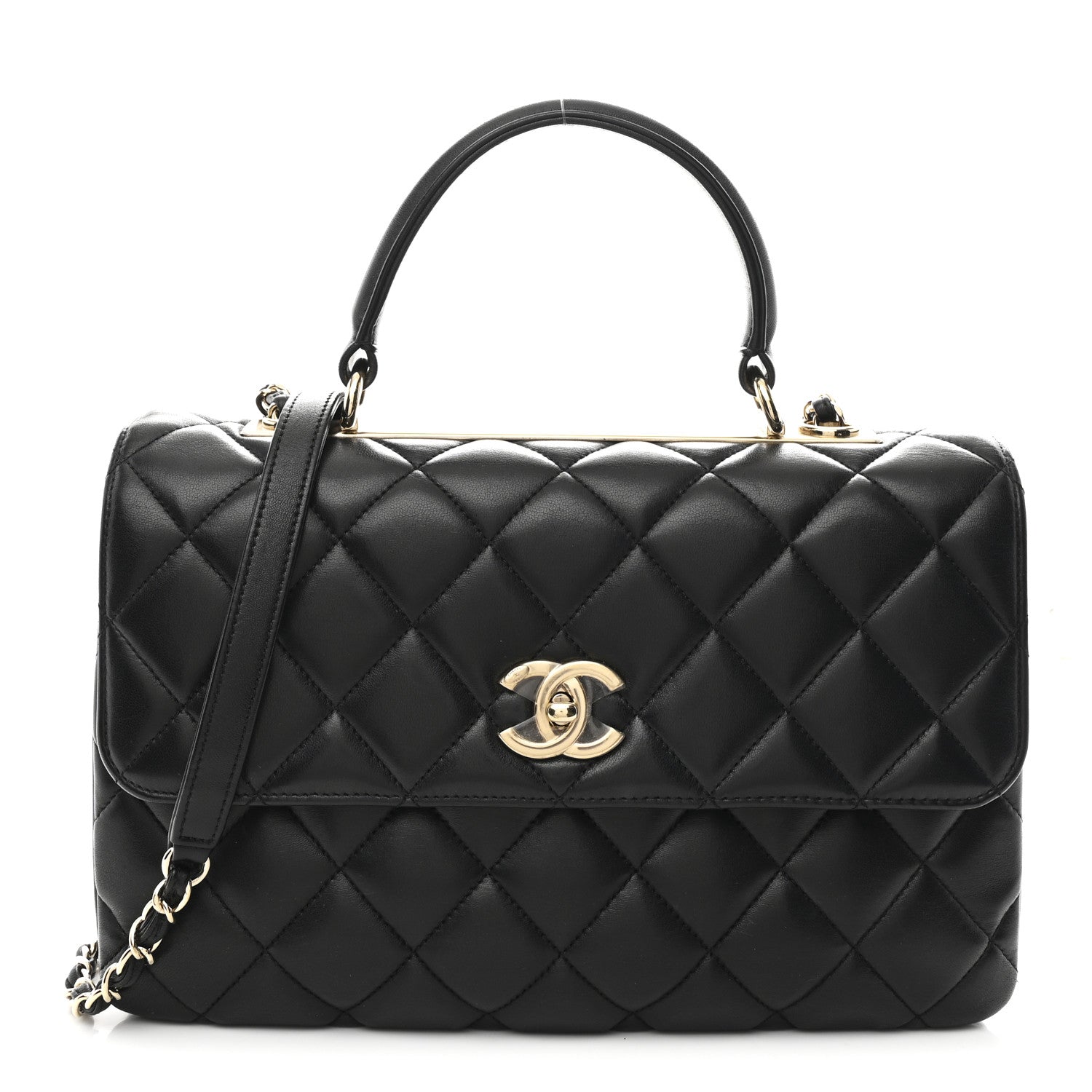 Chanel Lambskin Quilted Medium Trendy CC Flap Dual Handle Bag Black 1 of 12