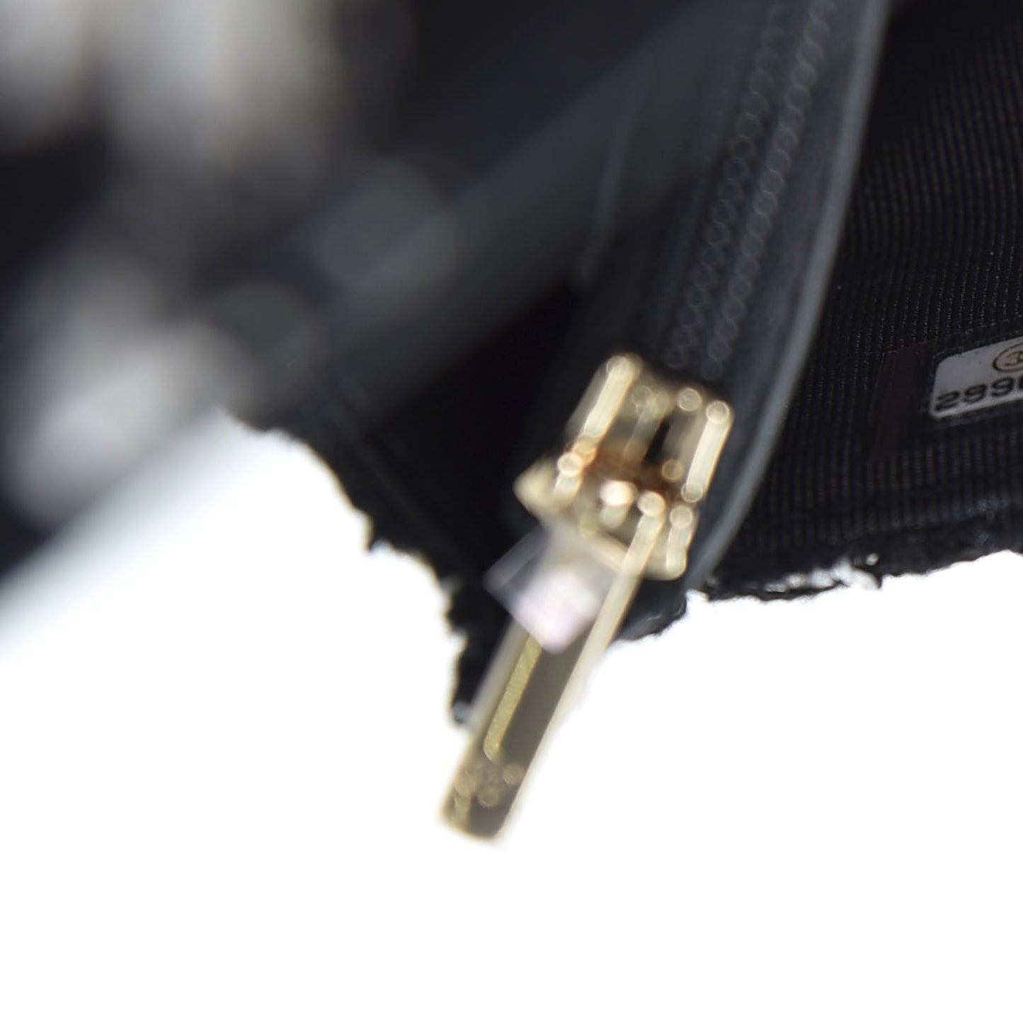 Tweed Quilted Wallet On Chain WOC Black Ecru White