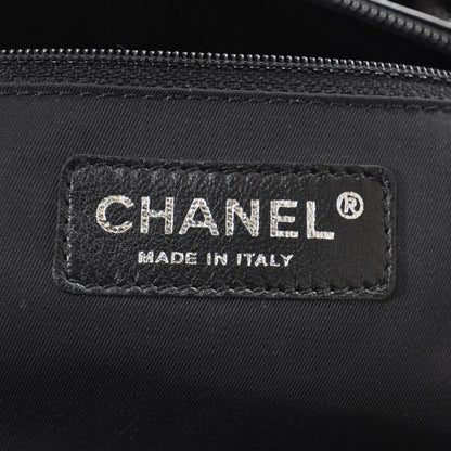 Chanel Vinyl Quilted Paris Biarritz XL Tote Black 6 of 9